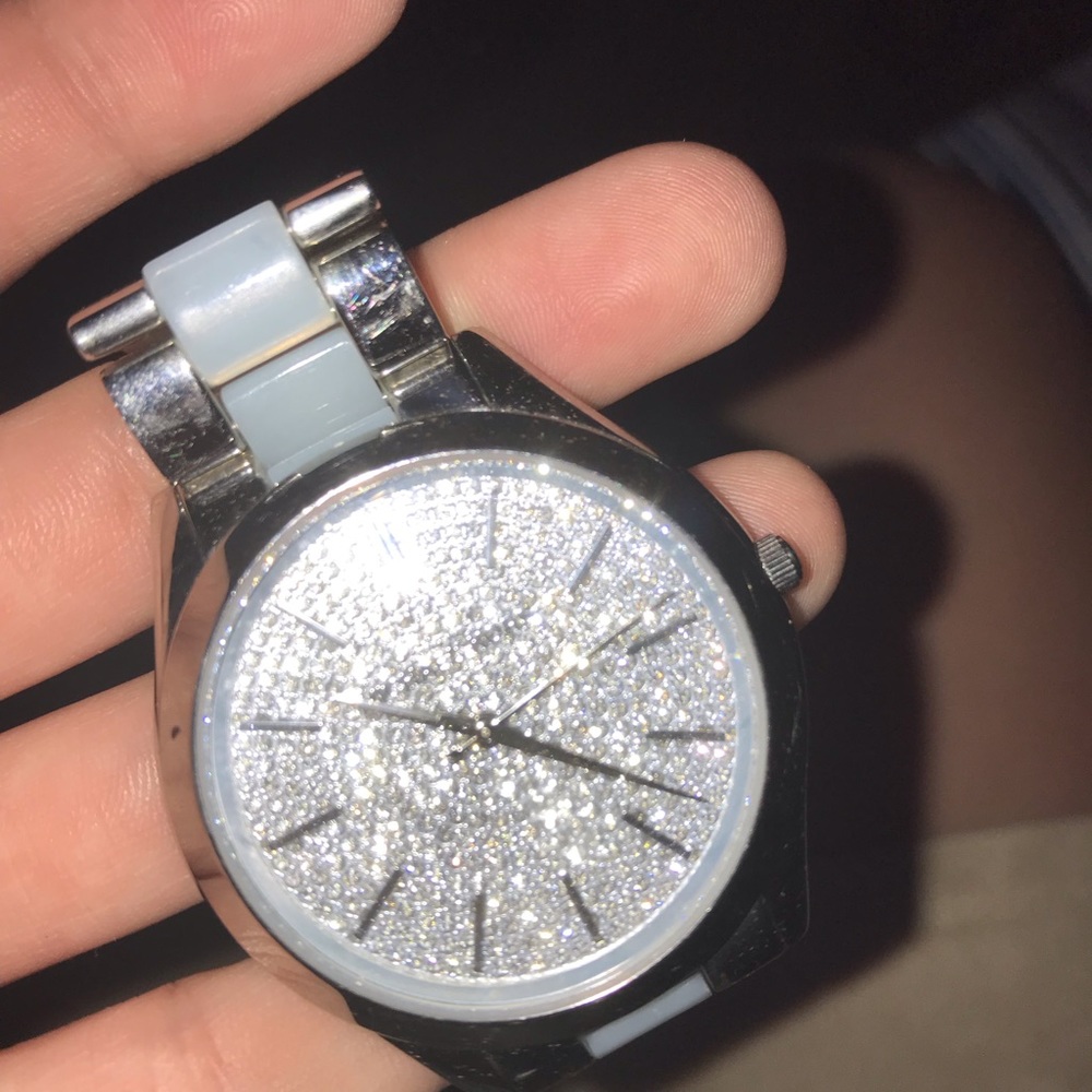 Authentic Michael kors watch. silver & aqua.